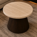 Salontafels Japandi travertin rond bruin 3 stuks - Kimberly