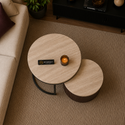 Salontafels Bruin Travertin Set Van 2 Stuks