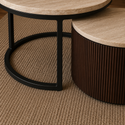 Salontafels Bruin Travertin Set Van 2 Stuks