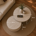Japandi Bubblo salontafel set – Travertin blad