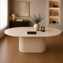 Eettafel Japandi travertin Ovaal 180 cm - Kimberly