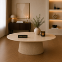 Salontafel Japandi travertin Ovaal 130 cm - Kimberly