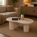 Salontafel Japandi Ovaal 3 Poten Travertin 130 cm