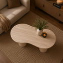 Salontafel Japandi Ovaal 3 Poten Travertin 130 cm
