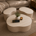 Japandi Salontafel Ovaal – 3 delig Travertine