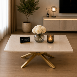 Salontafel Goud Travertin Langwerpig Elena