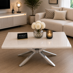Salontafel Zilver Travertin Langwerpig - Rosa