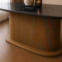 Keramiek Eettafel Ovaal 200 x 110 cm - Zwart Blad