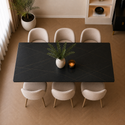 Keramiek Eettafel 200 x 110 cm – Zwart Blad