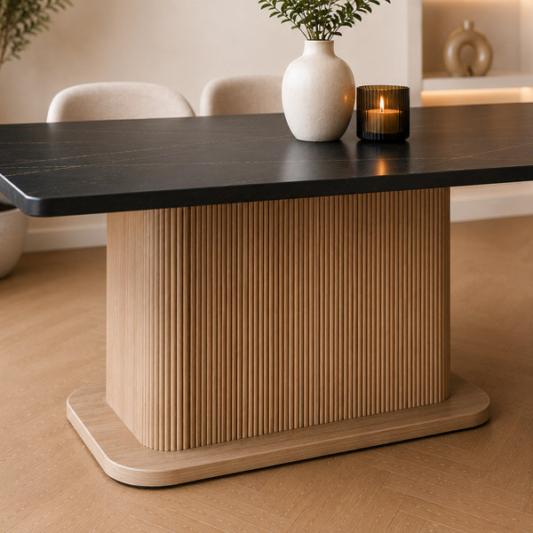 Keramiek Eettafel 200 x 110 cm – Zwart Blad