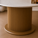 Keramiek Rond Eettafel 130 cm – Wit Blad