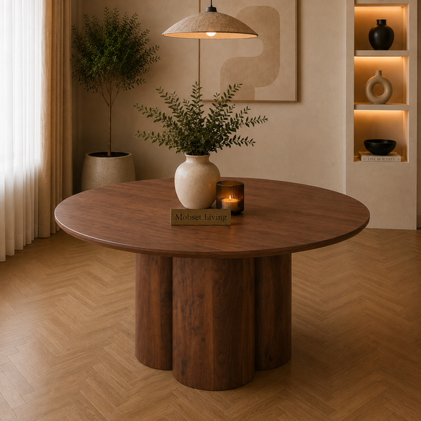 Ronde Mango Houten Eettafel 130 cm – Massief Mangohout