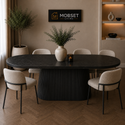 Eettafel Ovaal Zwart - MDF Blad 160cm