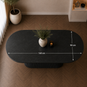 Eettafel Ovaal Zwart - MDF Blad 160cm