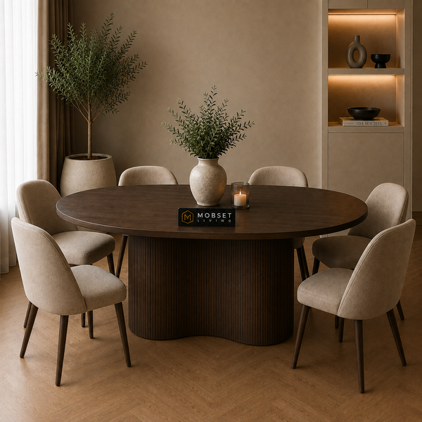 Eettafel Ovaal Bruin Mango Hout - 220x110 cm