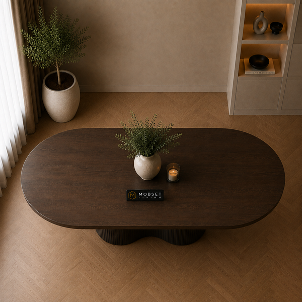 Eettafel Ovaal Bruin Mango Hout - 220x110 cm