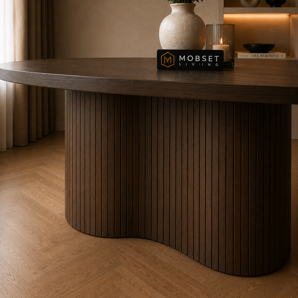 Eettafel Ovaal Bruin Mango Hout - 220x110 cm