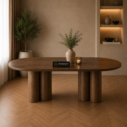 Eettafel Ovaal Bruin Mangohout 200x100cm