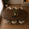 Eettafel Ovaal Bruin Mangohout 200x100cm