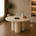 Ronde Mango Houten Eettafel 130 cm Crème – Massief Mangohout