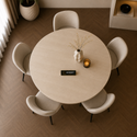 Ronde Mango Houten Eettafel 130 cm Crème – Massief Mangohout