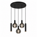Industriële Hanglamp – Smoke Glas – 5-Lichts – Dimbaar