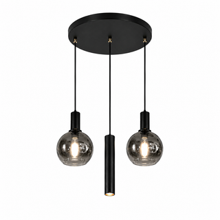 Industriële Hanglamp – Smoke Glas – 3-Lichts – Dimbaar
