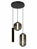 Industriële Hanglamp – Smoke Glas – 3-Lichts Geïntegreerde LED