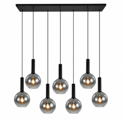 Hanglamp Eettafe – Dimbaar & Verstelbaar – Smoke Glas – 7 Lichtpunten