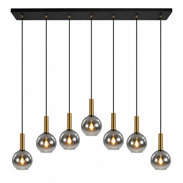 Hanglamp Eettafel Langwerpig – Dimbaar & Verstelbaar – Smoke Glas