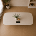 Langwerpige Mango Houten Eettafel 200x100 cm Crème – Massief Mangohout
