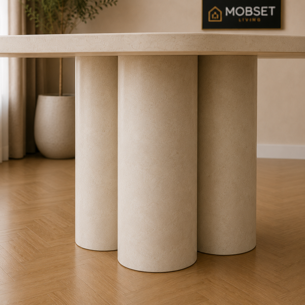 Langwerpige Mango Houten Eettafel 200x100 cm Crème – Massief Mangohout