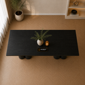 Langwerpige Mango Houten Eettafel 200x100 cm Zwart – Massief Mangohout