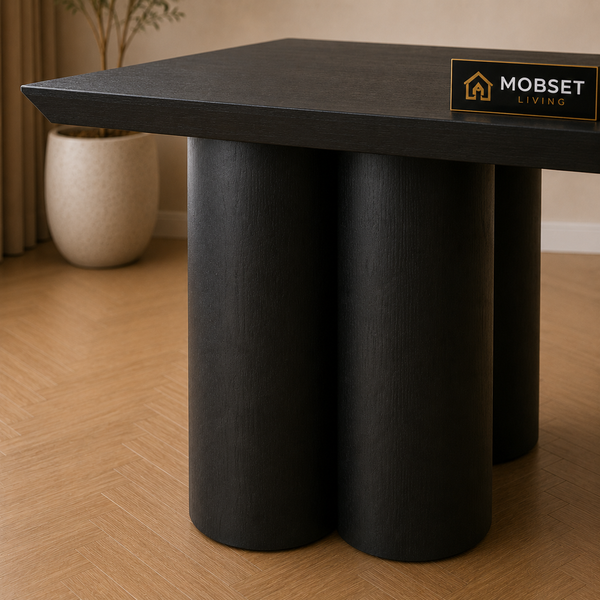 Langwerpige Mango Houten Eettafel 200x100 cm Zwart – Massief Mangohout
