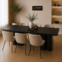 Langwerpige Mango Houten Eettafel 200x100 cm Zwart – Massief Mangohout