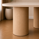 Langwerpige Keramiek Eettafel 180x100 cm Beige Poten