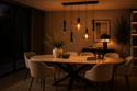 Industriële Hanglamp voor Eettafel – Zwart/Amber Glas – 5-Lichts – Dimbaar