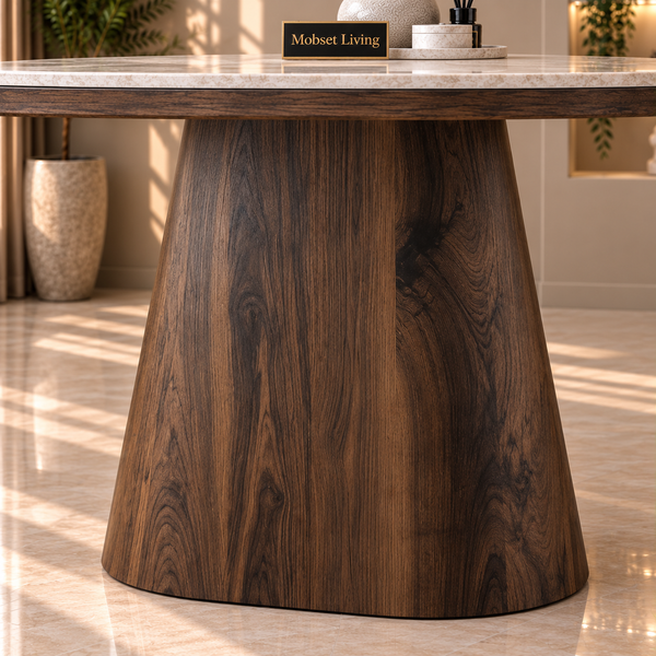 Eettafel Bruin Keramiek Blad Ovaal 180 cm - Alessia