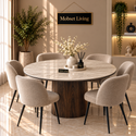 Eettafel Bruin Keramiek Blad Rond 120 cm - Alessia