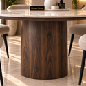Eettafel Bruin Keramiek Blad Rond 120 cm - Alessia