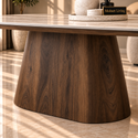 Salontafel Bruin Keramiek Blad Ovaal 130 cm - Alessia