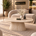 Salontafel Beige Keramiek Blad Ovaal 130 cm - Floor