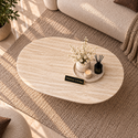 Salontafel Beige Keramiek Blad Ovaal 130 cm - Floor