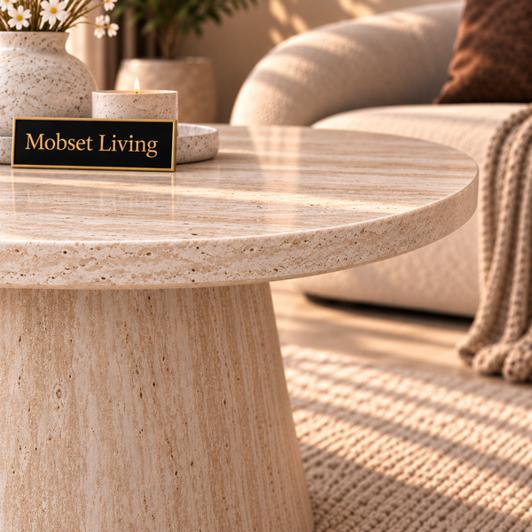 Salontafel Beige Keramiek Blad Ovaal 130 cm - Floor