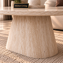 Salontafel Beige Keramiek Blad Ovaal 130 cm - Floor