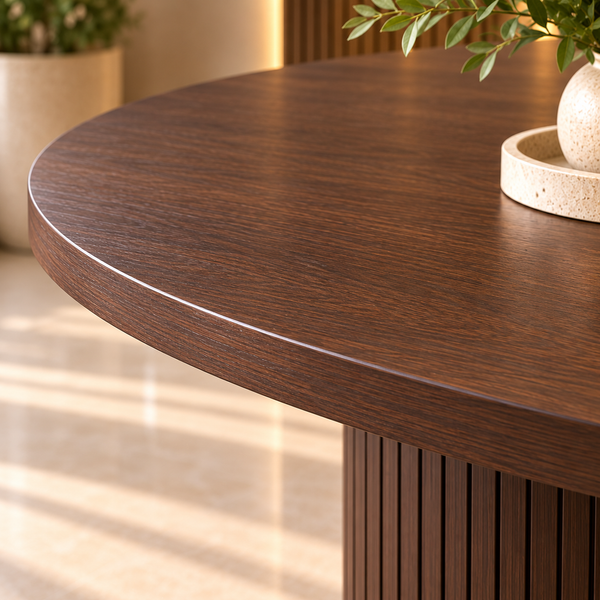 Eettafel Mangohout Bruin Rond 130 cm - Tina