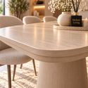 Eettafel Japandi 2 Potig Ovaal 180 cm - Pedra