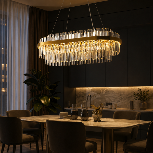 Luxe eettafel hanglamp goud Eyecatcher met Instelbaar Licht 80 Ø