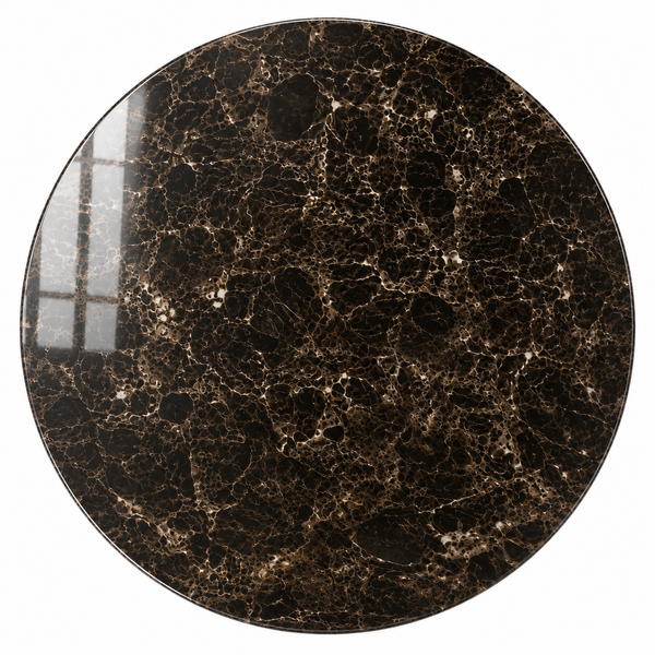 Eettafel Bruin Stijlvolle Ronde Tafel met Goud Poten - 130cm