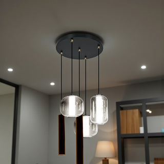 Industriële Hanglamp – Smoke Glas – 5-Lichts Geïntegreerde LED
